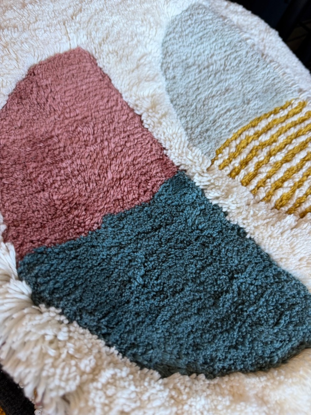 West Elm Cream and Multi-Color Geometric Door Mat 17x25 - Picture 14 of 15